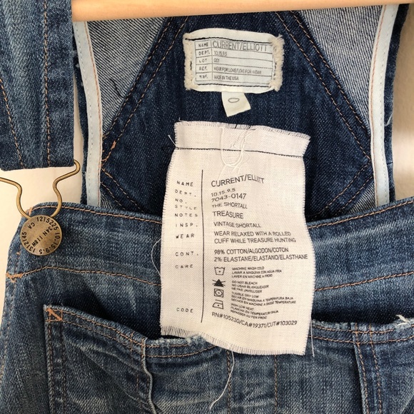 💛Current Elliott The Shortall Overalls Treasure - Picture 6 of 7